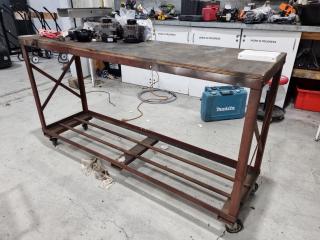 Mobile Workshop Shelf Table Trolley