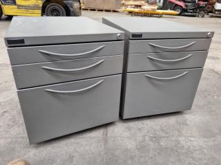 2x Steel Mobile Drawer Cabinets by Schiavello