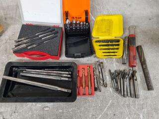 Assorted End Mills, Reamers, Countersinks, & More