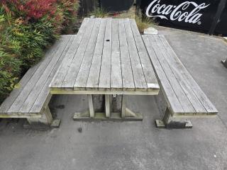 Outdoor Table and Bench Seats