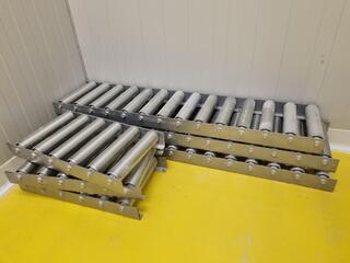 6x Stainless Steel Floor Mount Pallet Roller Conveyors