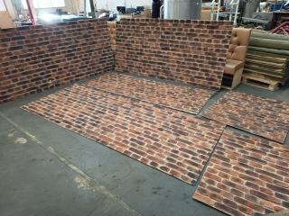 6 x Fibreglass Faux Brick Wall Panels