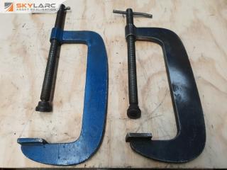 2 x Large Plate Steel Clamps