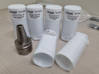 5x ChipX ER32 Tool Holders ISO30-ER32-45