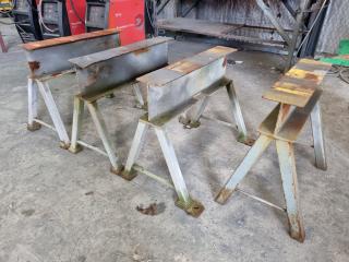 4x Heavy Steel I-Beam Sawhorses