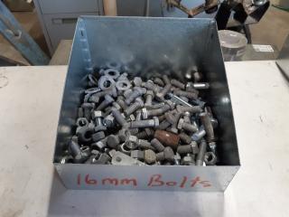 Assorted Galvanised Tray Of Nuts and Bolts