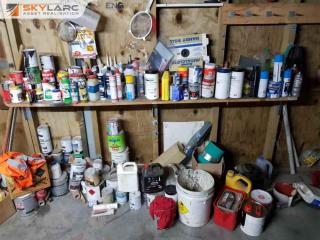 Large Quantity of Paint, Solvents, Cleaners