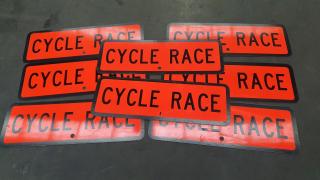 8  RTL Aluminium Reflective Orange New Seal Road Signs