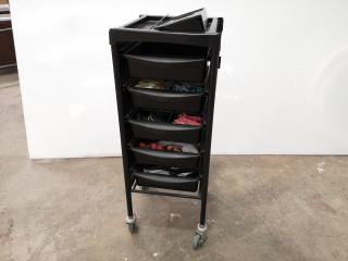 Mobile Hair Salon Stylist Equipment Cart w/ Contents