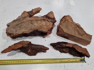 4x Assorted Genuine Swamp Kauri Wood Pieces