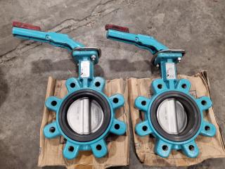 2x Butterfly Valves DN100 PN16