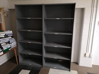 2x Steel Workshop or Office Shelving Units