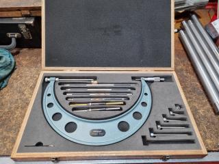 Mitutoyo 150-300mm Interchangable Anvil Outside Micrometer Set 104-136