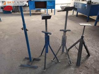 4x Assorted Workshop Steel Material Support Stands