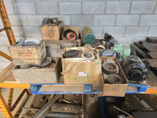 Pallet of Grinding Wheels and Electric Motors 