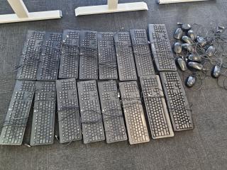 16x Corded Keyboards & 13x Corded Mice