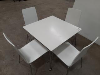 White Hotel Table and Chairs Set