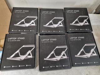 6x Adjustable Metal Laptop Stands, Bulk Lot, New