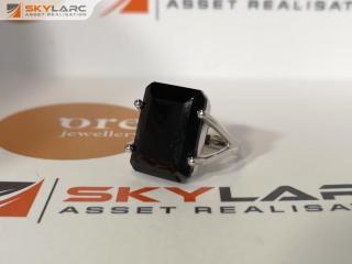 Silk & Steel Prima Donna Sterling Silver Ring w/ Black Spinel Stone