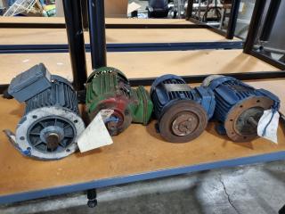 4x Assorted Small 3-Phase Electric Motors