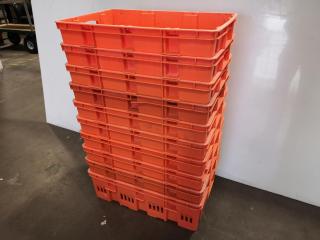 10x Industrial Plastic Stackable Bins