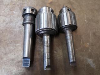 3x Assorted Drill Chucks w/ Morse Taper Shanks