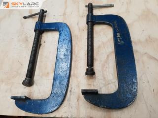 2 x Large Plate Steel Clamps