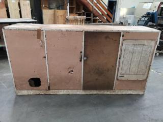 Vintage Wooden Workshop Storage Cabinet