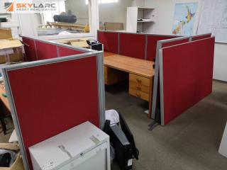 Set of Red Office Wall Partition Dividers