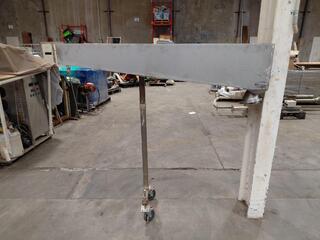 Stainless Steel Hopper with Casters and Flanged Outlet