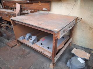 Large Wooden Workshop Table.