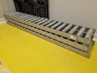 3x Stainless Steel Floor Mount Pallet Roller Conveyors