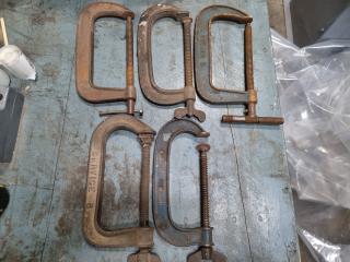 5x Assorted Vintage G-Clamps