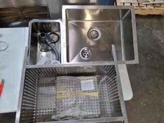 Assorted Stainless Steel Sink Basins & Baskets