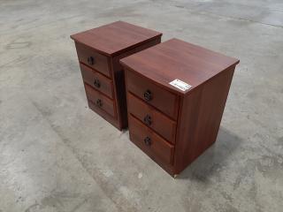 2 x 3 Drawer Bedside Tables