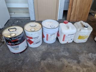 Assorted Industrial Chenicals & Detergents, Toluene, Acetone 