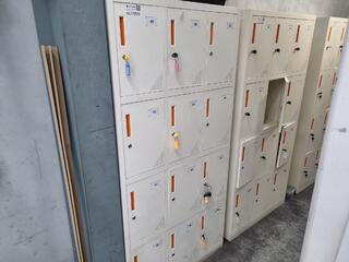 Steel 12-Door Personnel Locker Cabinet, Modern Unit
