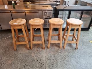 4 x Wooden Bar Stools 