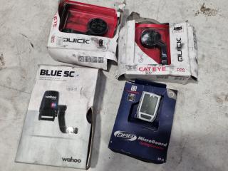 4x Assorted Bike Computers, Cadence Sensors