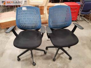 2 x Mesh Back Gas Lift Chairs