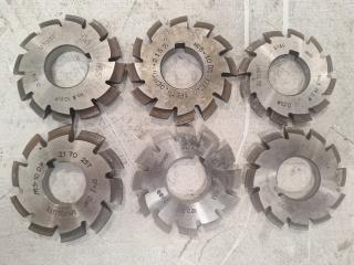 6 x Gear Shaper Cutters