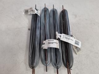 4x Rolls of Galvanised Fence Lacing Wire Needles, 2.0mm x 40m Each