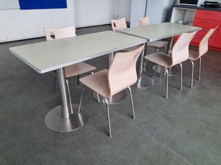 2x Cafe Tables w/ 6x Chairs