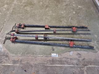 Set of 4 ¾" 1000mm Pipe Clamps