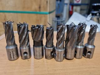 8x Assorted HSS Annular Cutters