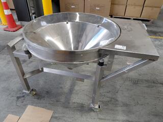 900mm Diameter Stainless Steel Hopper Bowl on Frame