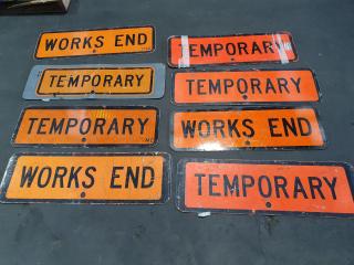 8 Aluminium Reflective Orange Temporary Signs