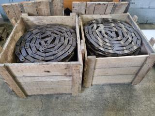 2x Crates of Vintage Roller Chain