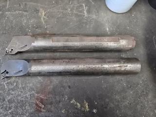 2 Large Lathe Boring Bars