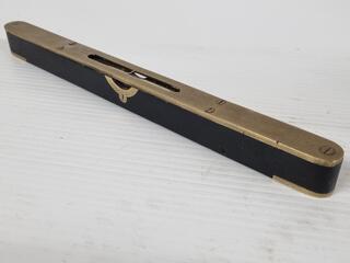 Vintage or Antique Wood / Brass Bubble Level